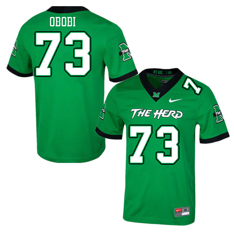 Men #73 Chinazo Obobi Marshall Thundering Herd College Football Jerseys Stitched-Green